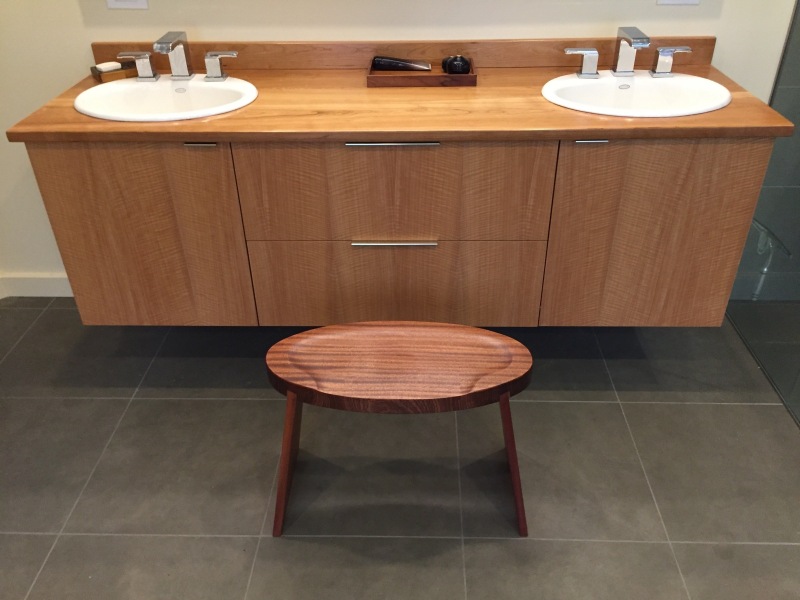 Anigre-bathroom-vanity-mahogany-stool